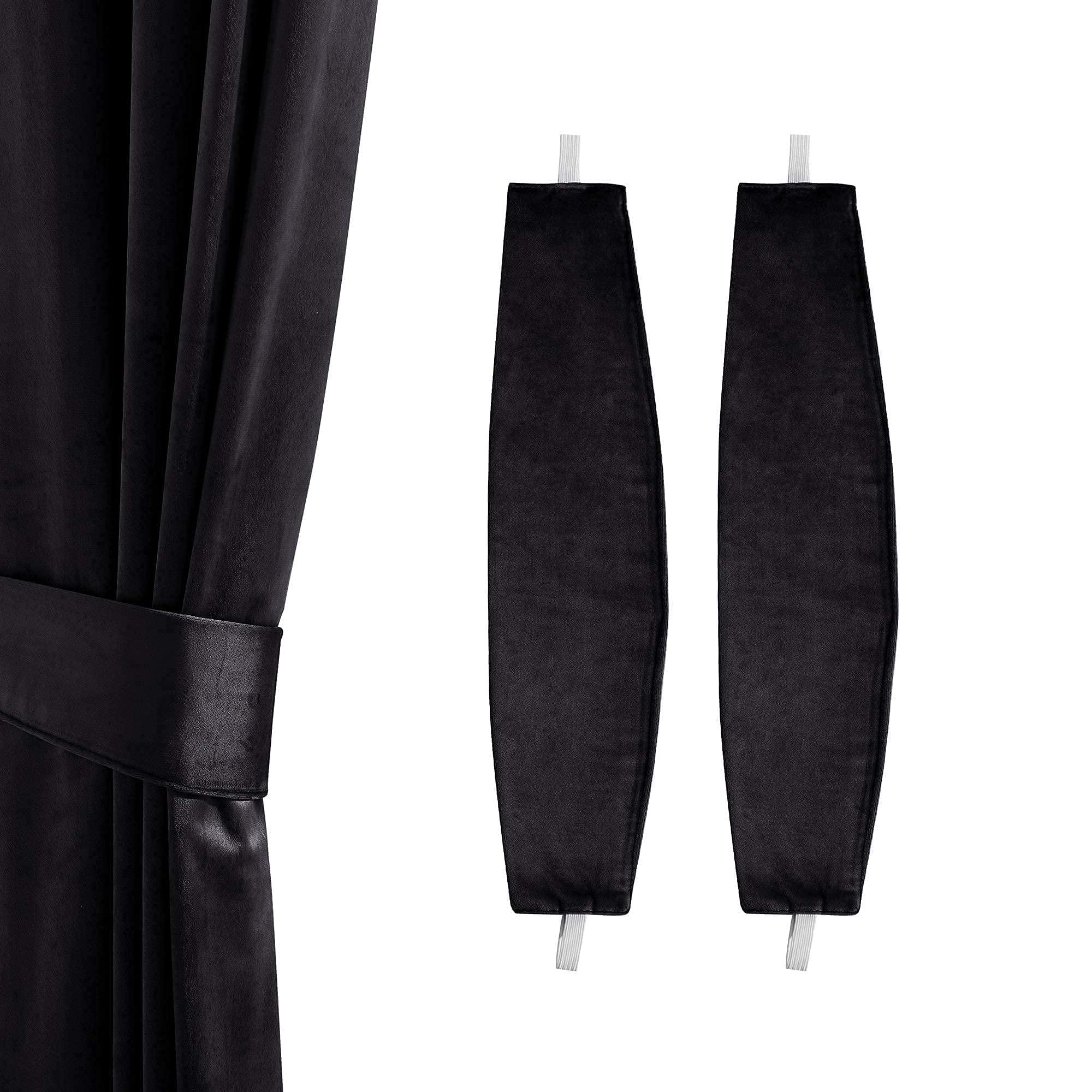 StangH Velvet Curtains with Tiebacks Set - Blackout Window Drapes for Living Room & Bedroom - Soft Luxury Fabric for Home Decor & Light Blocking