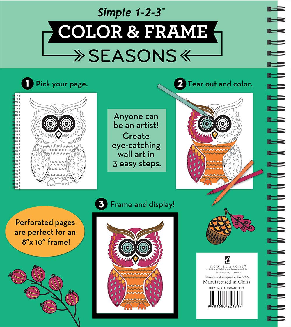 Adult Coloring Book - Color & Frame: Seasons | Stress Relief & Relaxation for Adults | Perfect for Home, Office & Travel