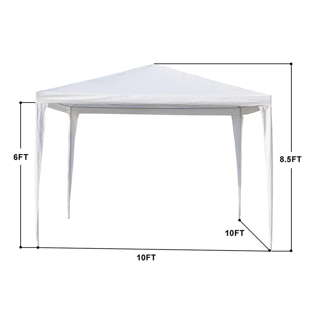 10'x10' Instant Beach Tent with 3 Removable Side Walls - 6 Person Sun Shelter Canopy for Camping, Weddings & Outdoor Events - Easy Setup Commercial Party Tent (White) - Perfect for Beach Days, Picnics & Family Gatherings