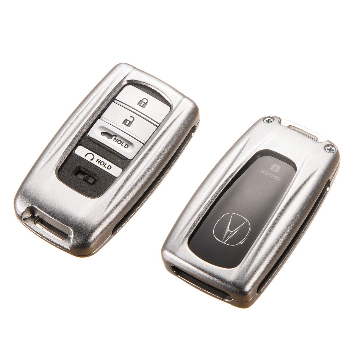 Premium Acura Key Fob Cover - Aluminum Alloy Smart Key Protector with 360° Protection | Full Logo & Button Visibility | Sleek Silver Design | Compatible with Model F | Perfect for Daily Use & Car Key Protection