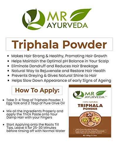 Organic Triphala Powder for Hair, Skin & Face - 100% Natural Ayurvedic Herbal Supplement (100g) | Supports Digestion, Detox & Glowing Skin | Perfect for Daily Wellness Routine & Ayurvedic Remedies