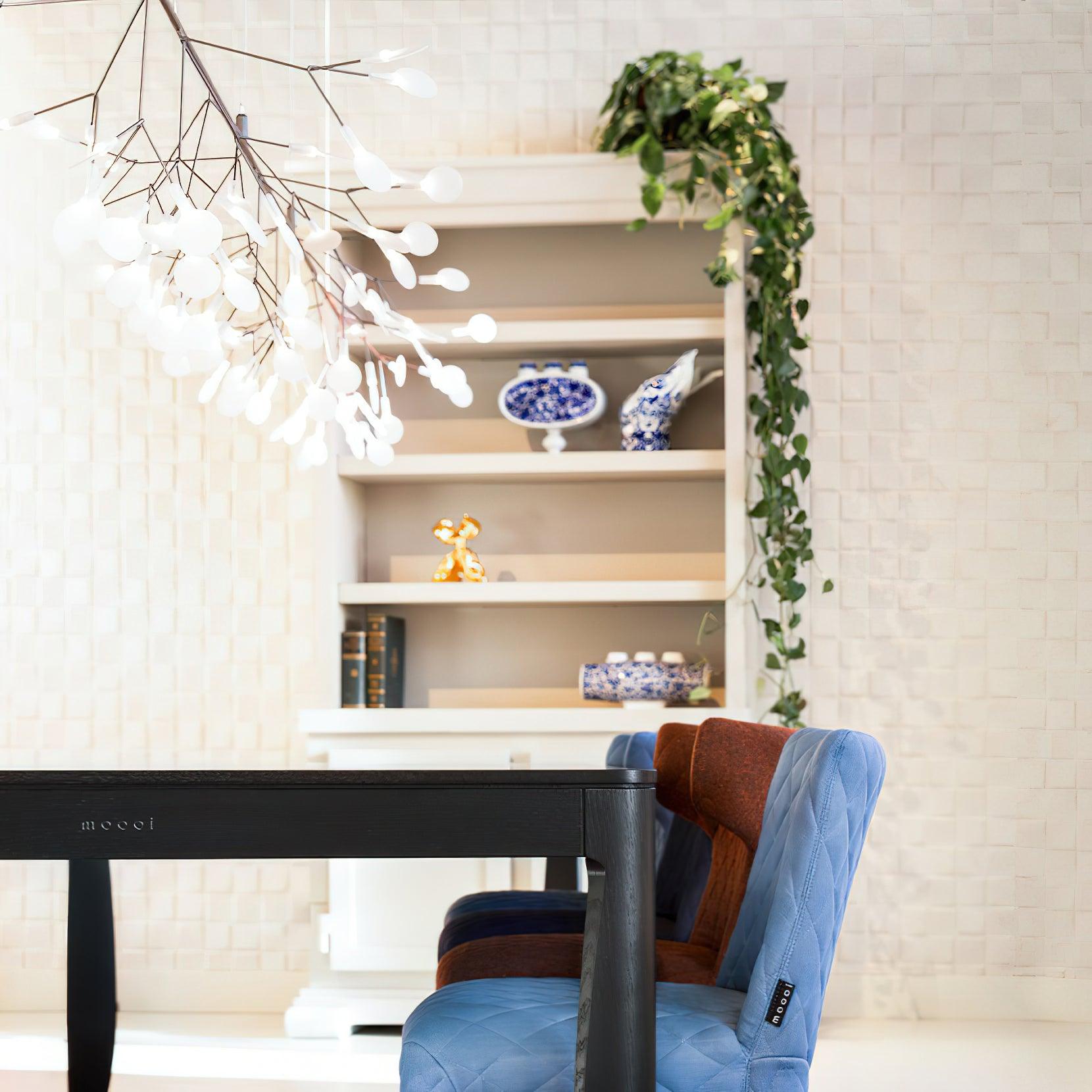 Elegant Firefly LED Chandelier with Long Hanging Design - Perfect for Dining Room, Bedroom, or Living Room Lighting Decor