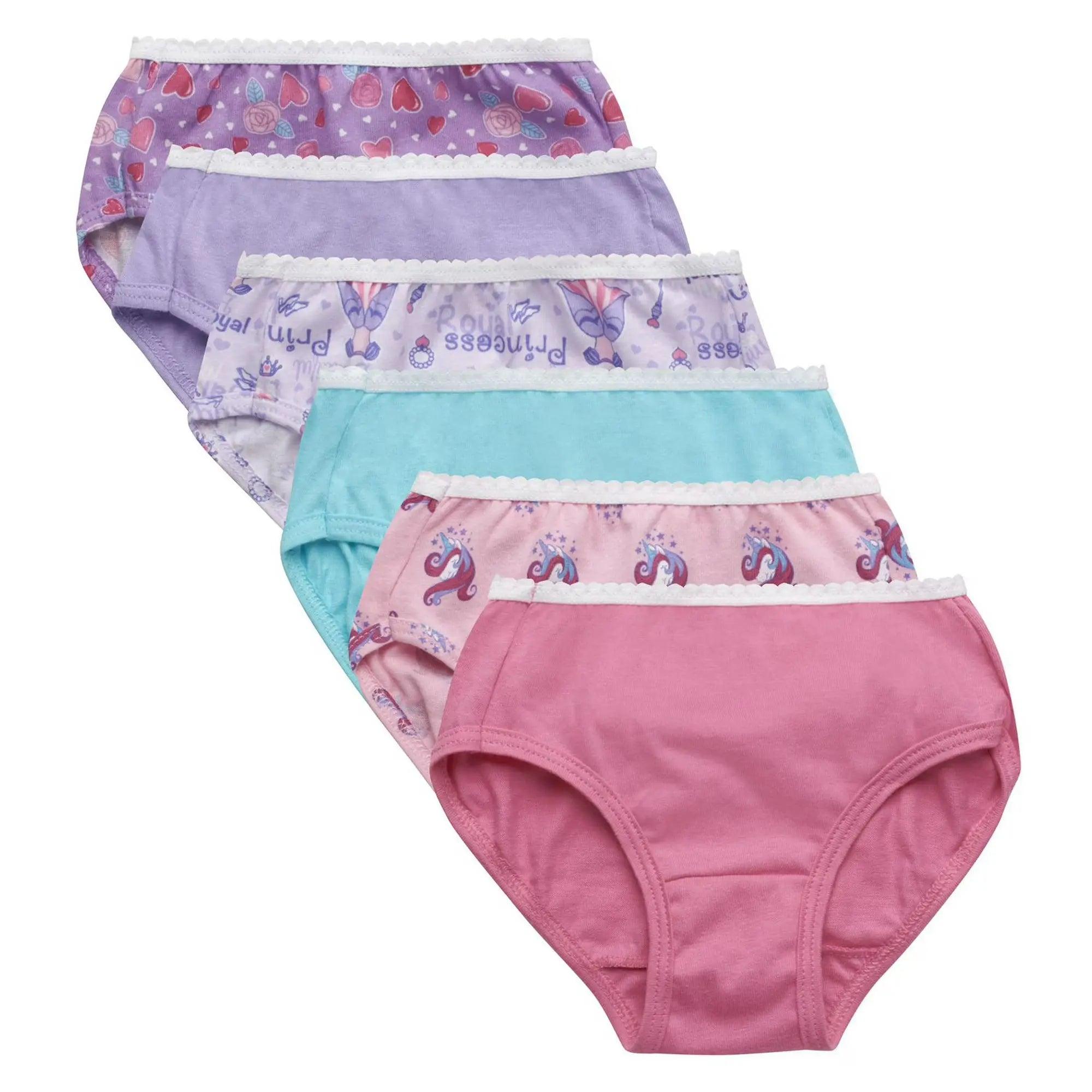 Hanes Toddler Girls Tagless Cotton Underwear 6-Pack - Soft & Comfortable for Everyday Wear, Playtime & School
