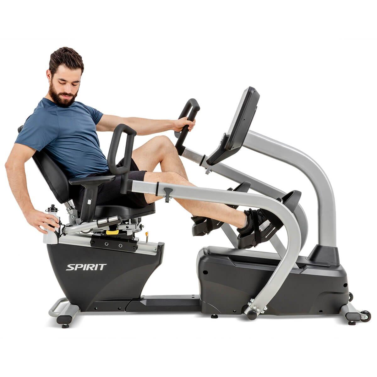 Spirit Fitness CRS800S Recumbent Stepper Exercise Bike - Low Impact Cardio Machine for Home Gym, Seniors & Physical Therapy - Compact Seated Workout Equipment for Small Spaces