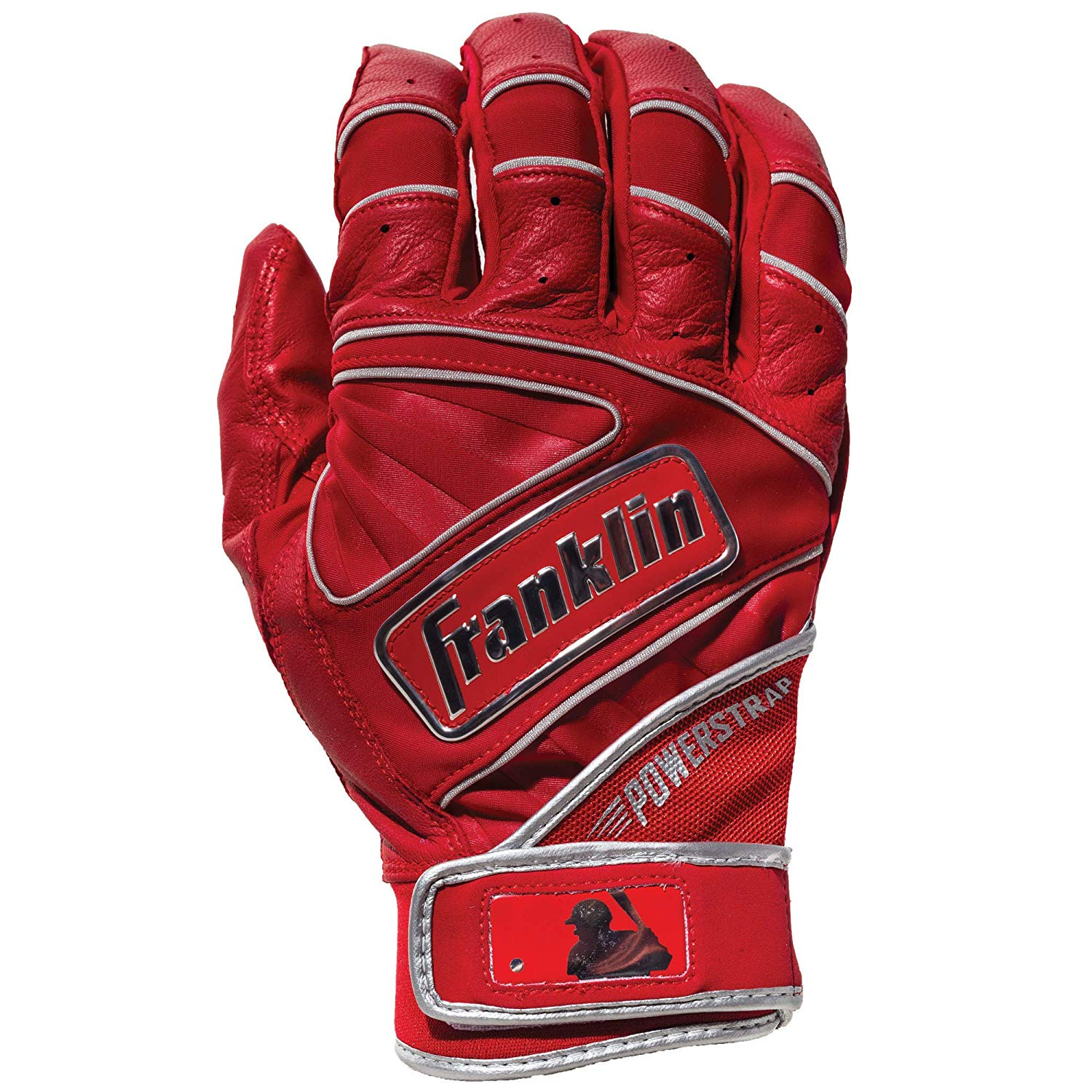 Franklin Powerstrap Chrome Adult Batting Gloves - Baseball & Softball Training Gloves for Men & Women - Perfect for Hitting, Fielding & Practice Sessions
