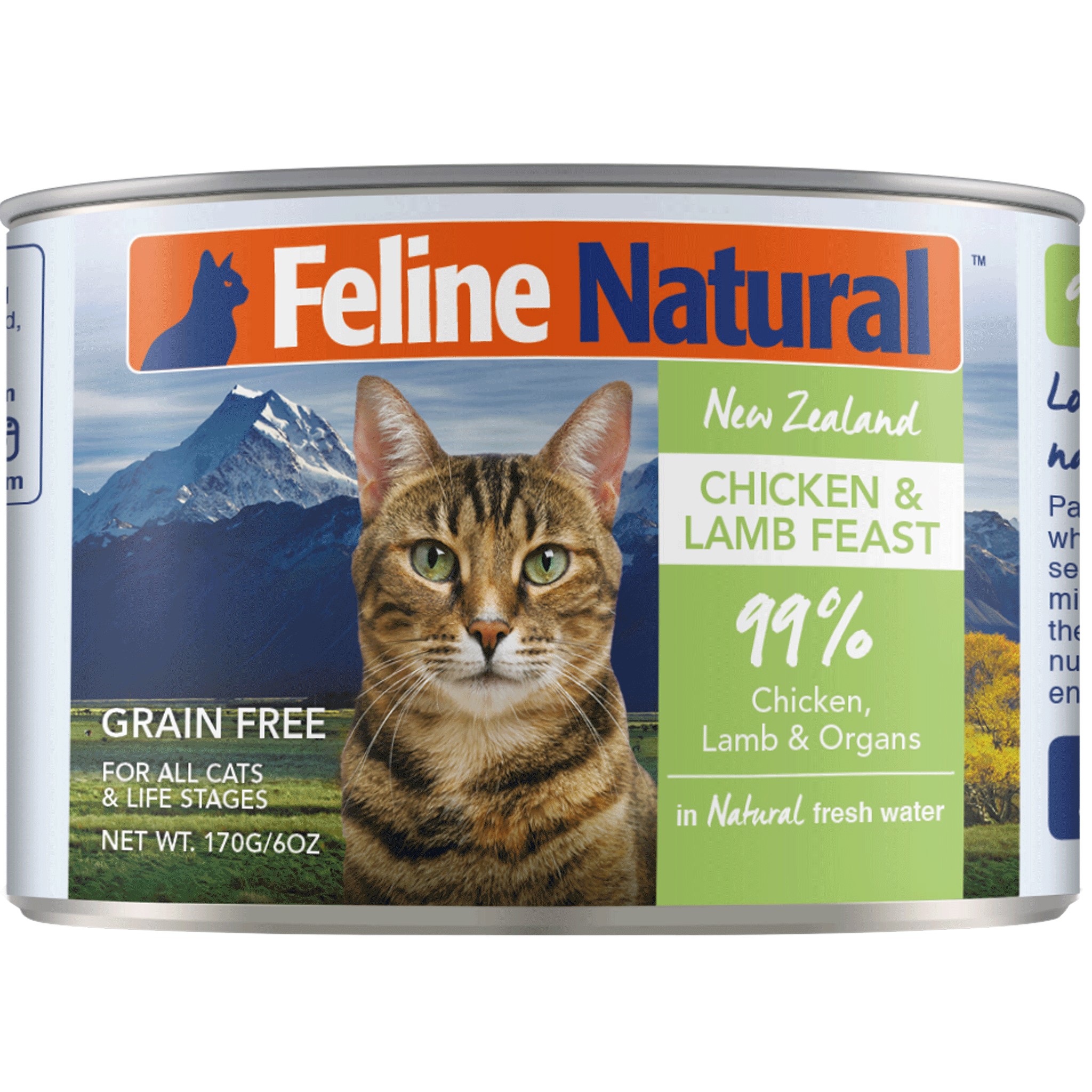 Feline Natural Grain-Free Canned Cat Food - Chicken & Venison, Chicken & Lamb Recipe, 6oz - High Protein Wet Cat Food for Indoor & Outdoor Cats - Perfect for Mealtime & Special Treats