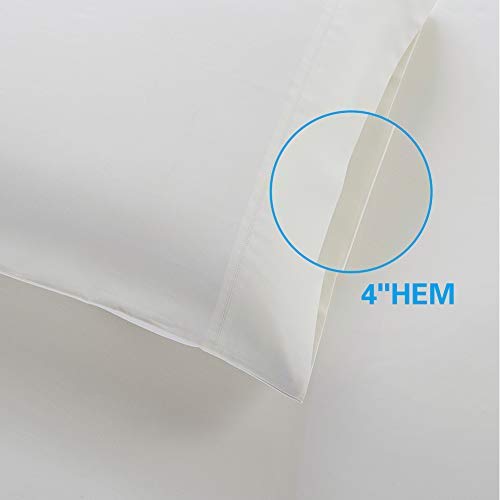 Luxury 100% Supima Cotton Queen Size Bed Sheet Set - 600 Thread Count, 4-Piece Soft & Silky Sateen Weave, Deep Pocket Fits Mattress Up to 18