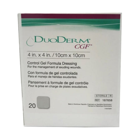 Convatec DuoDerm CGF Hydrocolloid Wound Dressing 4x4 Inches - Sterile Wound Care for Pressure Ulcers, Diabetic Sores & Skin Tears - Medical Grade Bandage for First Aid & Post-Surgery Recovery