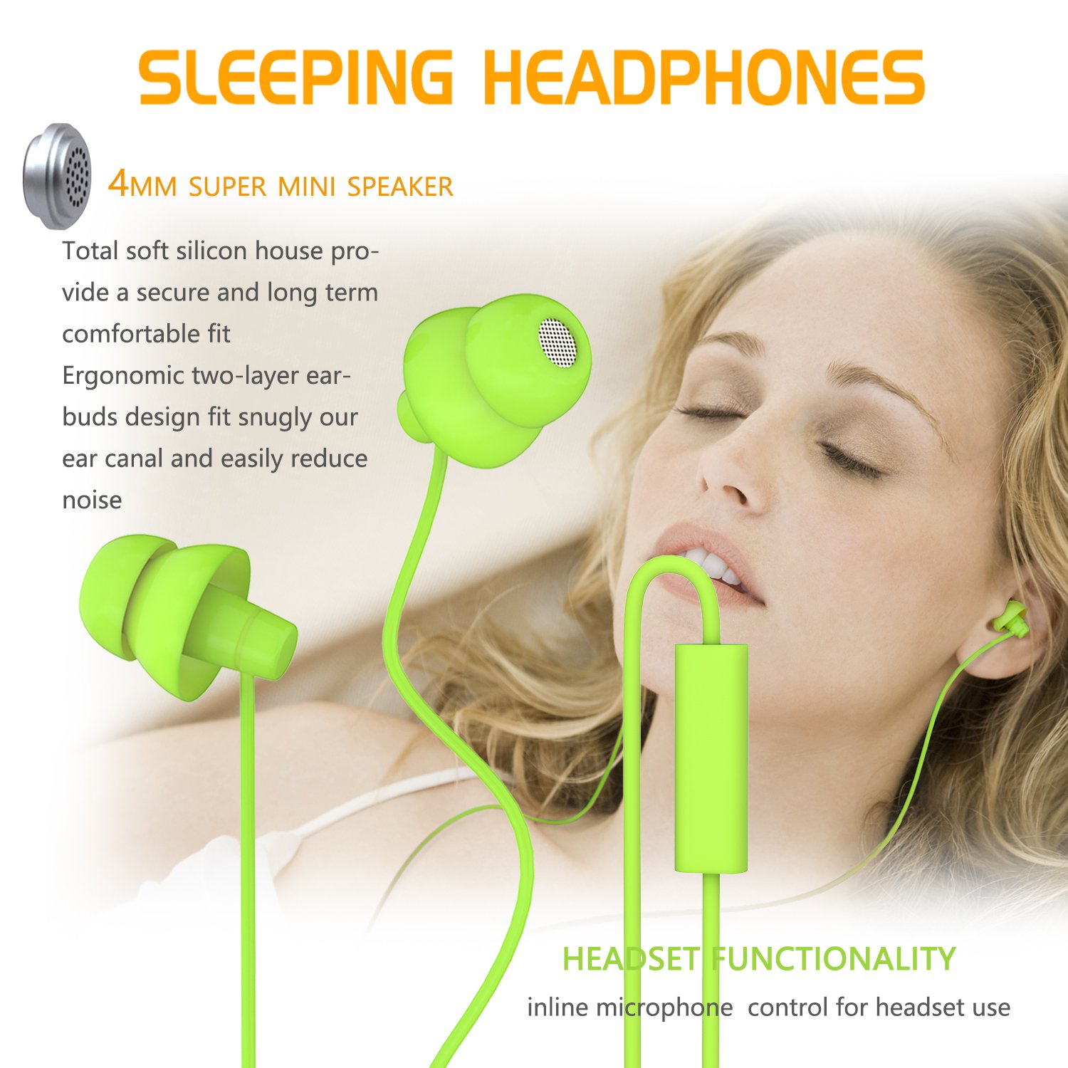 MAXROCK Noise Isolating Sleeping Headphones - Wireless Bluetooth Earphones for Audiobooks, Meditation, Travel & Side Sleepers | Comfortable Sleep Earbuds for iPhone, Android, iPad & Audio Devices | Perfect for Night Use, Airplane & Office Relaxation