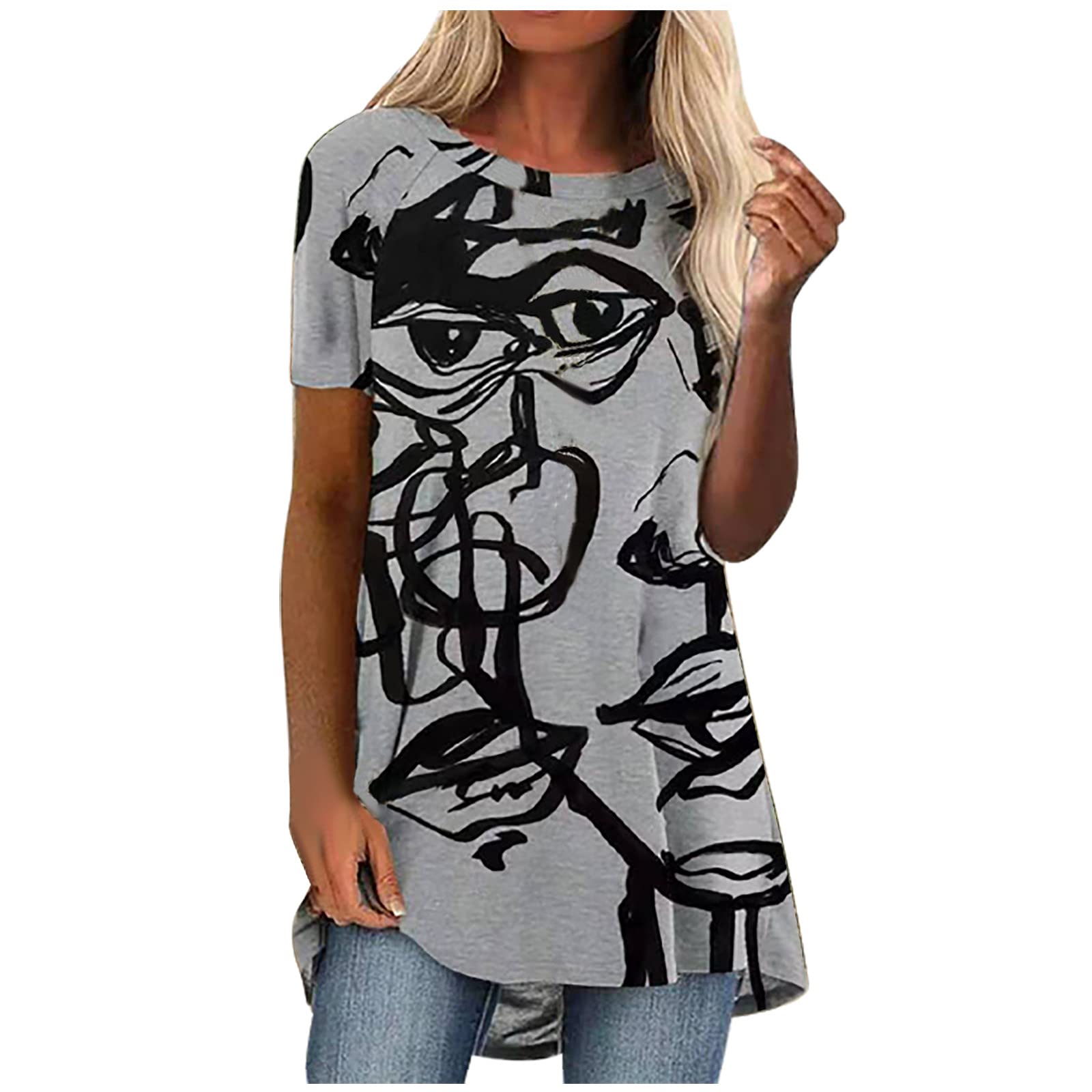 Stylish Women's Casual Summer Dot Print Short Sleeve Blouses - Rocker Tank Tops for Everyday Wear, Outdoor Activities & Music Festivals