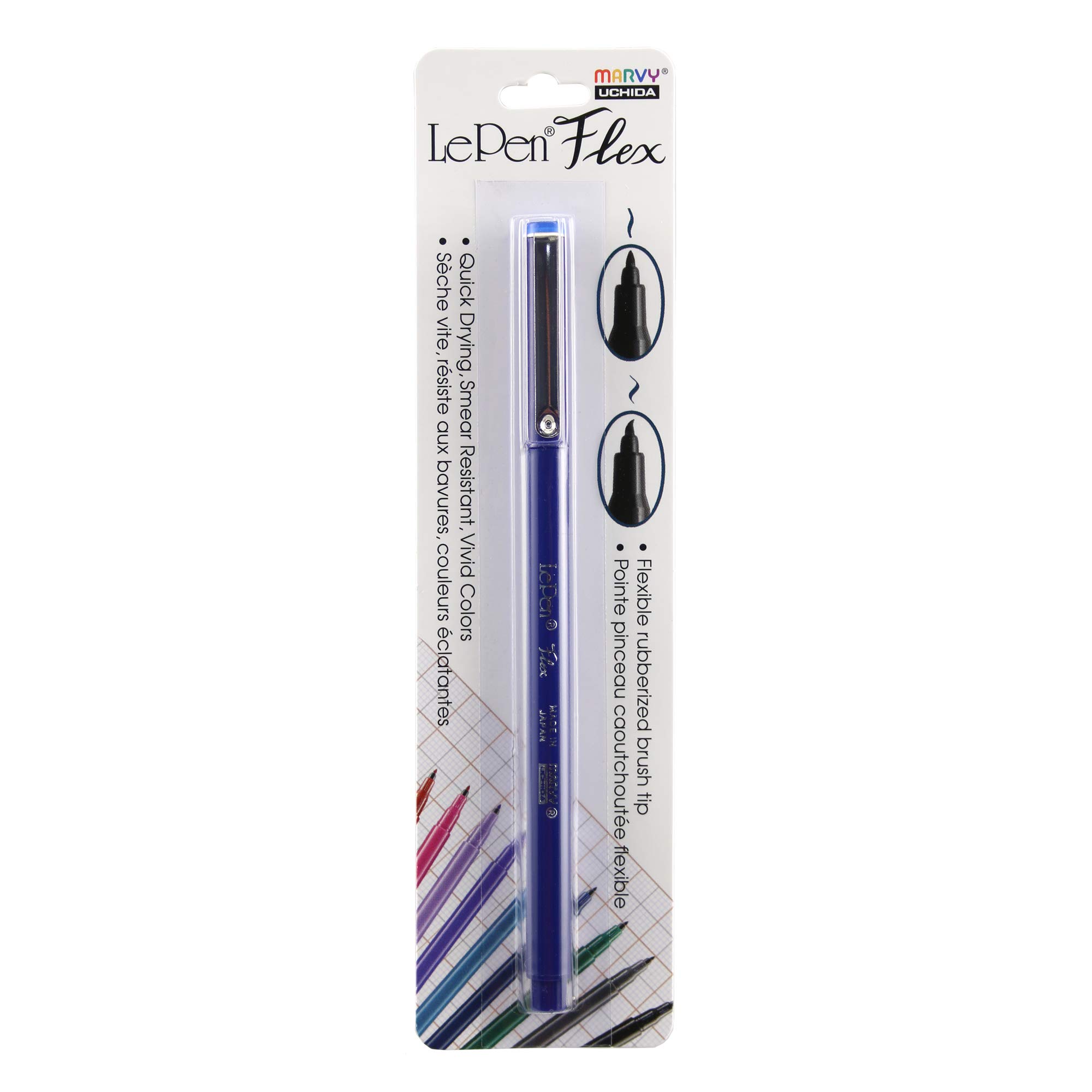 Uchida Of America Le Pen Flex Fine Point Marker - Navy Blue Art Pen for Drawing, Sketching & Calligraphy | Perfect for Artists, Students & Office Use
