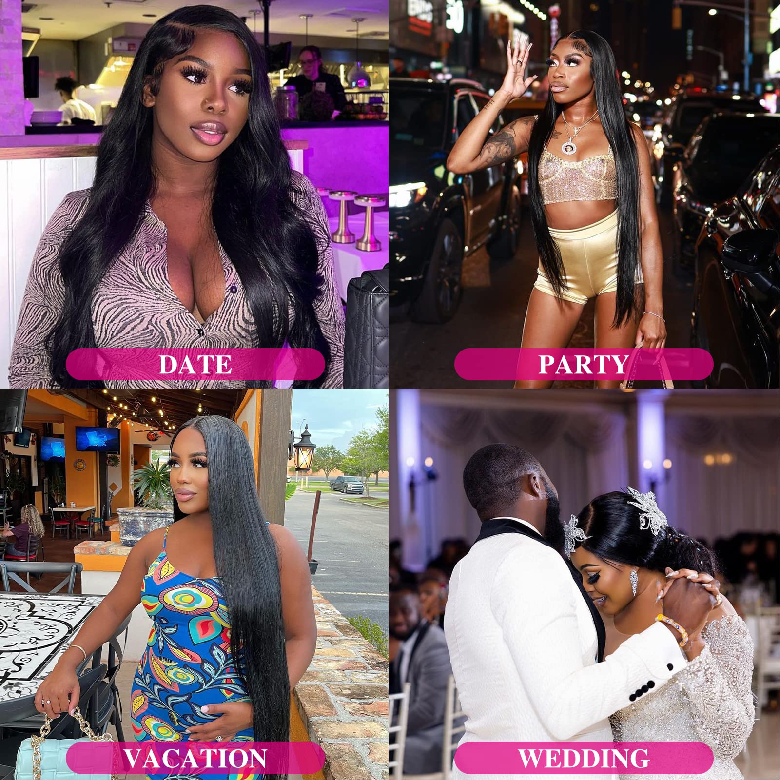 ALLRUN 100% Unprocessed Brazilian Straight Virgin Human Hair Bundles with 4x4 HD Lace Closure - 22/24/26 Inch 3 Bundles + Free Part - Premium Human Hair Extensions for Styling, Weaves & Natural Look