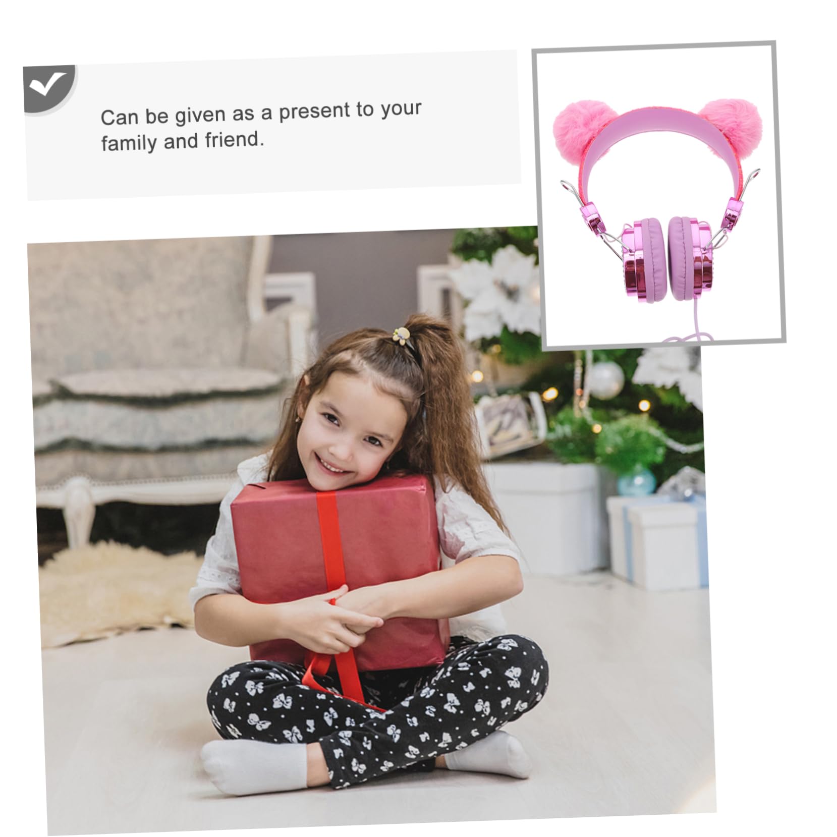 ABOOFAN Kids Headphones with Microphone - Soft Over-Ear Cat Ear Headphones for Children, 3.5mm Jack, Noise Reduction for Online School, Gaming & Travel (Random Colors) - Perfect for Remote Learning, Video Calls & Mobile Devices