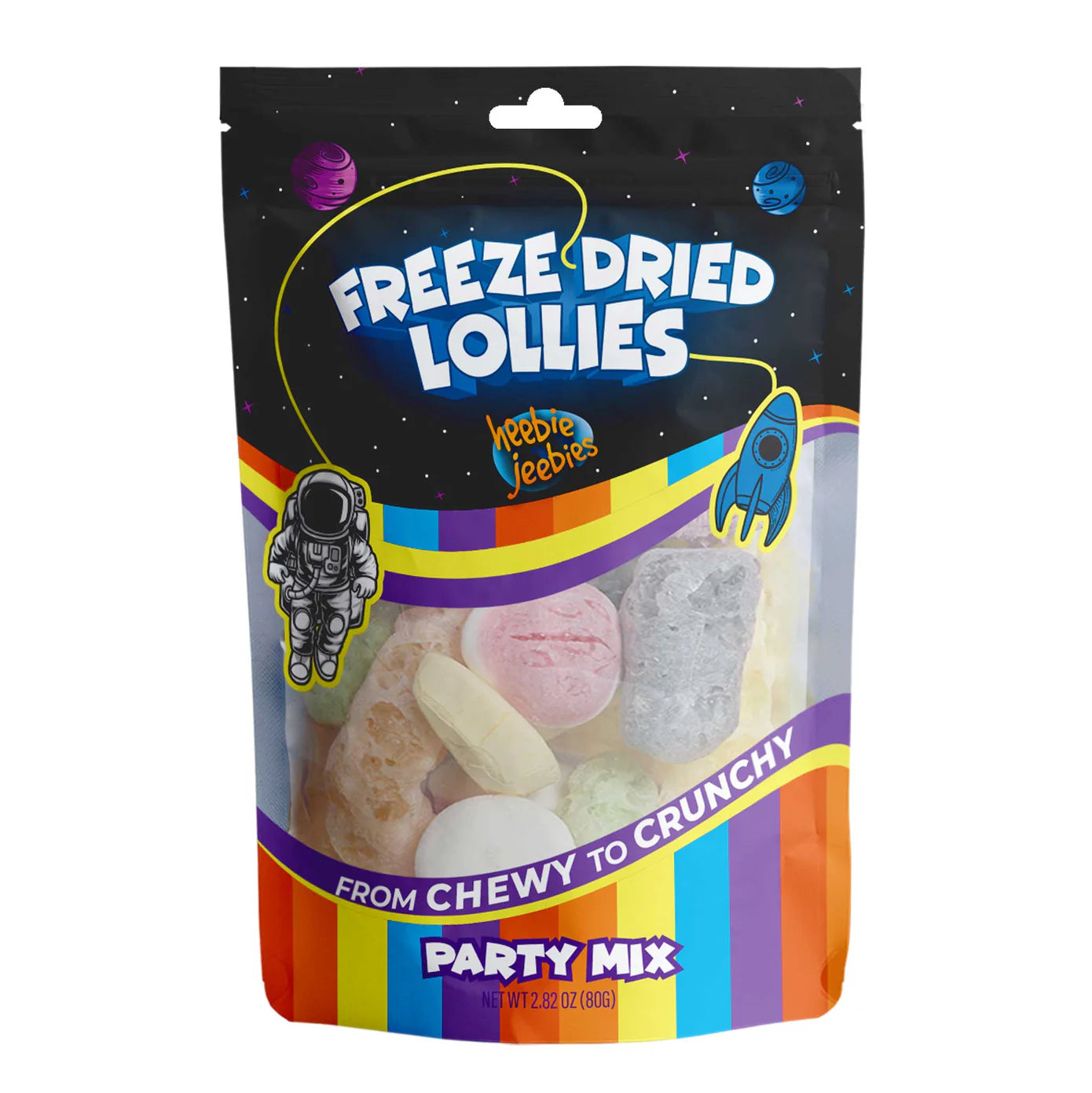 Heebie Jeebies Freeze Dried Candy Party Mix - 80g Bag of Sweet & Crunchy Treats for Birthdays, Halloween & Movie Nights