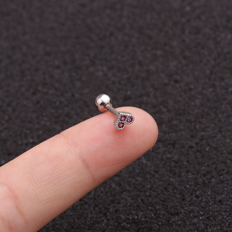 16G Tiny Cartilage Heart Stud Earrings - Helix & Lobe Piercing Jewelry for Women | Hypoallergenic Stainless Steel | Perfect for Everyday Wear & Special Occasions
