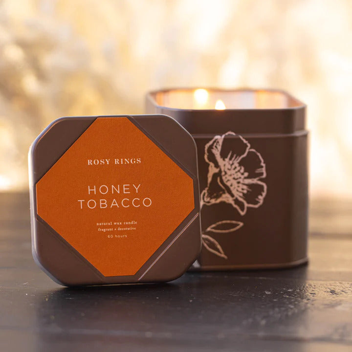 Rosy Rings Signature Tin Candle - Handmade Natural Soy Wax Aromatherapy Candles for Home, Spa & Relaxation - Perfect for Gifts, Meditation & Romantic Ambiance