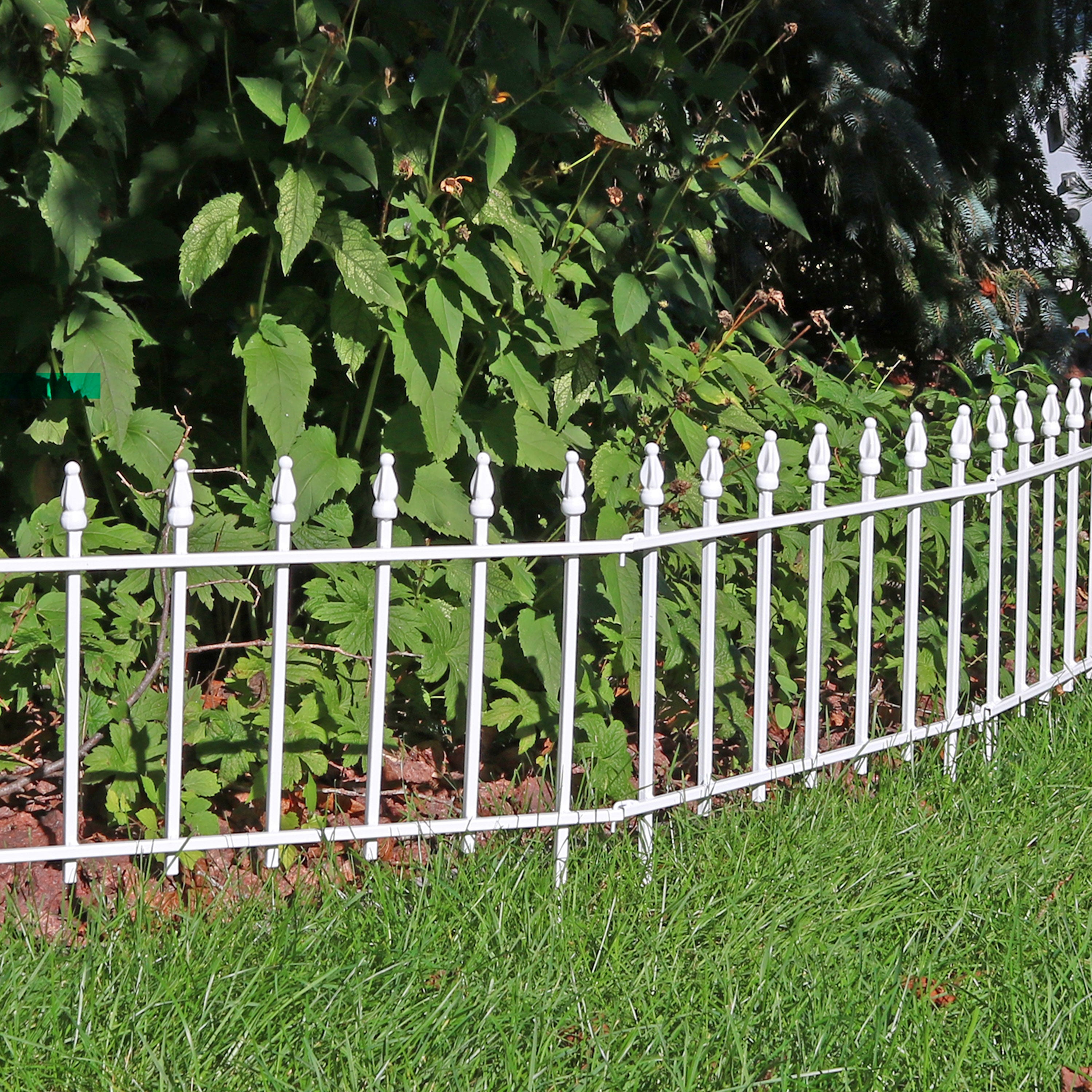Sunnydaze Roman Garden Border Fence Set - Decorative Metal Landscape Edging for Flower Beds, Lawns & Pathways - Outdoor Yard & Garden Décor