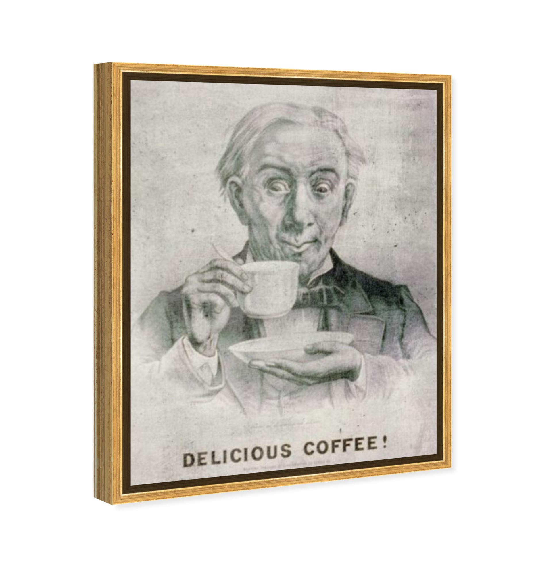 Premium Hatcher & Ethan Drinks & Spirits Framed Canvas Wall Art - 20x24 Inch Gray & White Home Decor - Perfect for Coffee Shops, Bars & Living Room Decoration