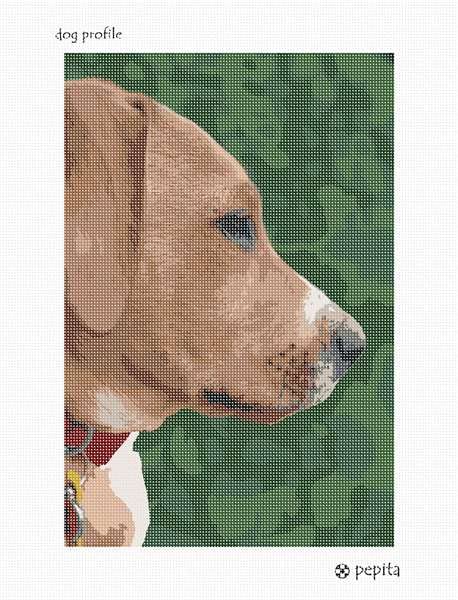 Pepita Needlepoint Kit - Dog Profile Embroidery Set (9x14 Inches) for DIY Home Decor, Gifts & Craft Projects