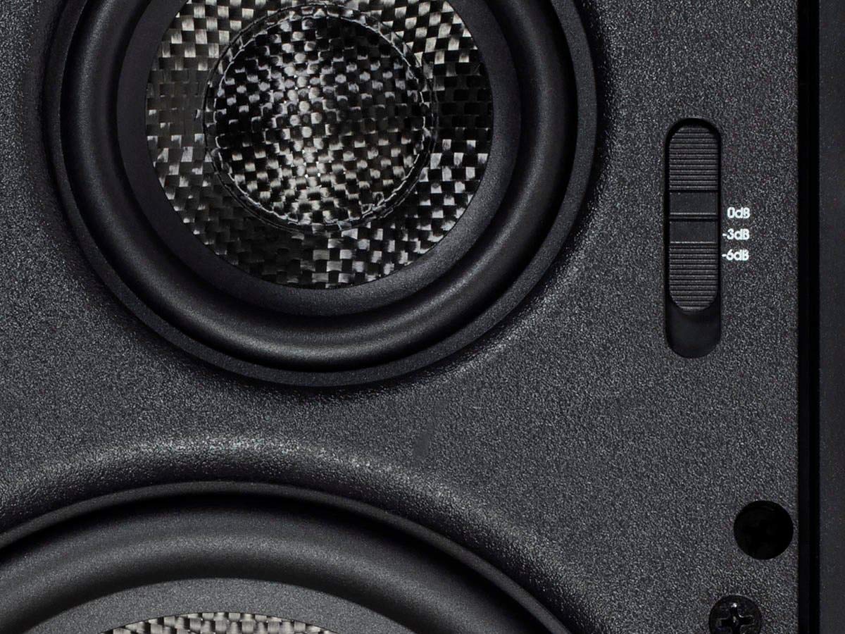 Monoprice Alpha Series 6.5-Inch 3-Way Carbon Fiber In-Wall Speakers (Pair) with Magnetic Grille - Black | Premium Home Theater & Surround Sound System for Living Room, Basement, and Office