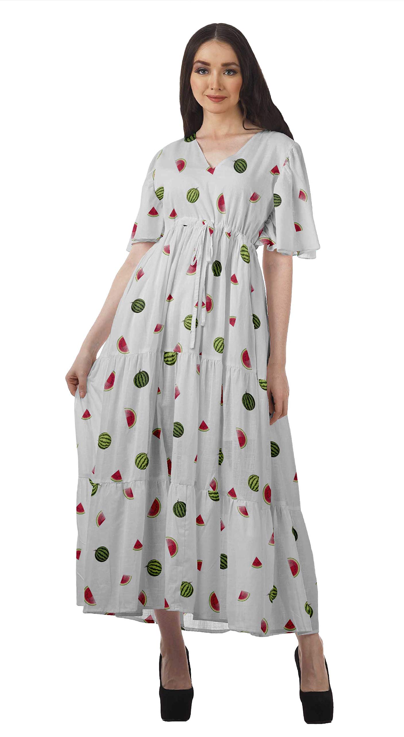 Stylish Moomaya Printed Summer Dresses for Women - Short Sleeve Party & Casual Wear - Perfect for Beach Vacations, Date Nights & Summer Outings