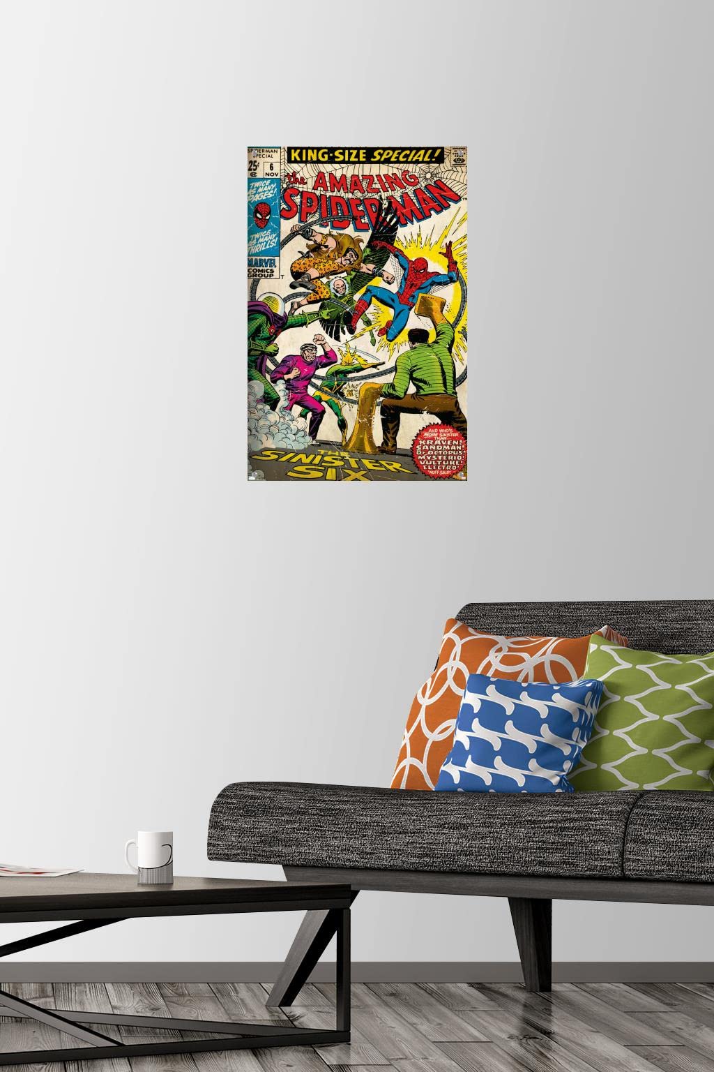 Marvel Comics Spider-Man Amazing Spider-Man #6 Wall Poster with Push Pins - Superhero Room Decor for Kids & Adults