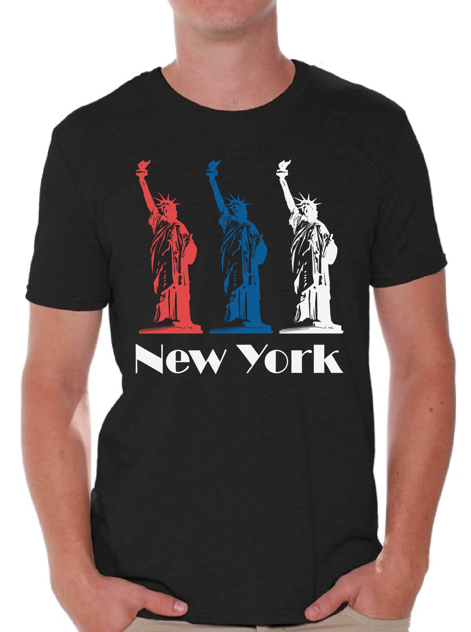 Men's New York City T-Shirt - Statue of Liberty Graphic Tee | Cool NYC Souvenir Gift for Tourists & Travel Lovers | Perfect for Sightseeing, City Trips & American Pride Outfits