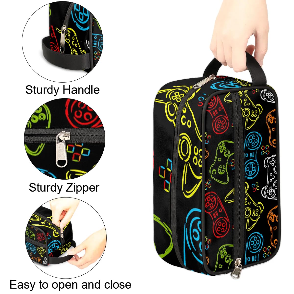 Waterproof Lightweight Kids Travel Toiletry Bag for Boys - Portable Cosmetic & Wash Bag - Perfect for Camping, Sleepovers & Vacation Essentials (Style 3)