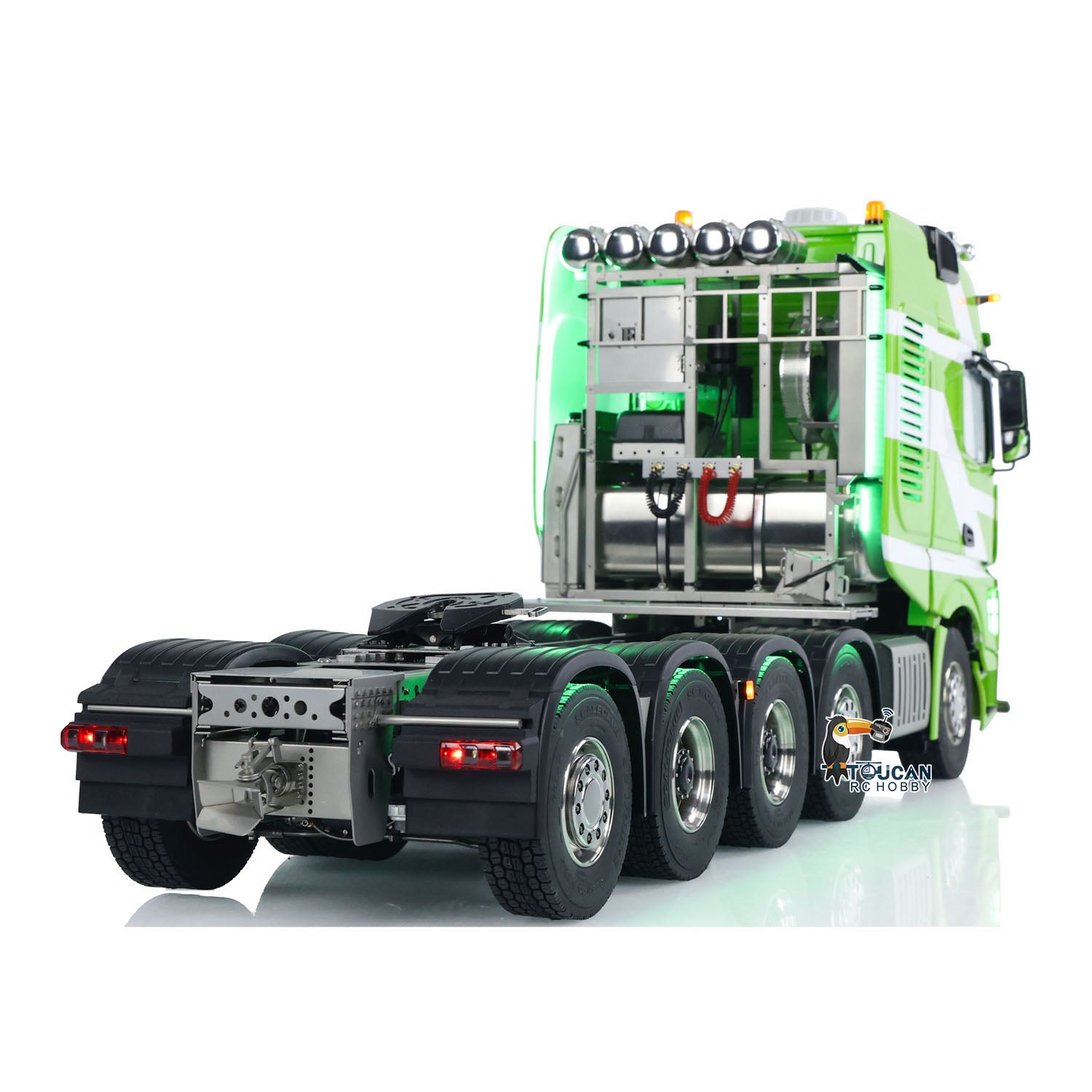 1/14 Scale Unitru 3363 RC Tractor Truck - 10x10 Metal Chassis Remote Control Lorry with FPV Camera, Smoke Effect & Warning Lights - Ready-to-Run RTR Model for Off-Road Adventure & Construction Site Play