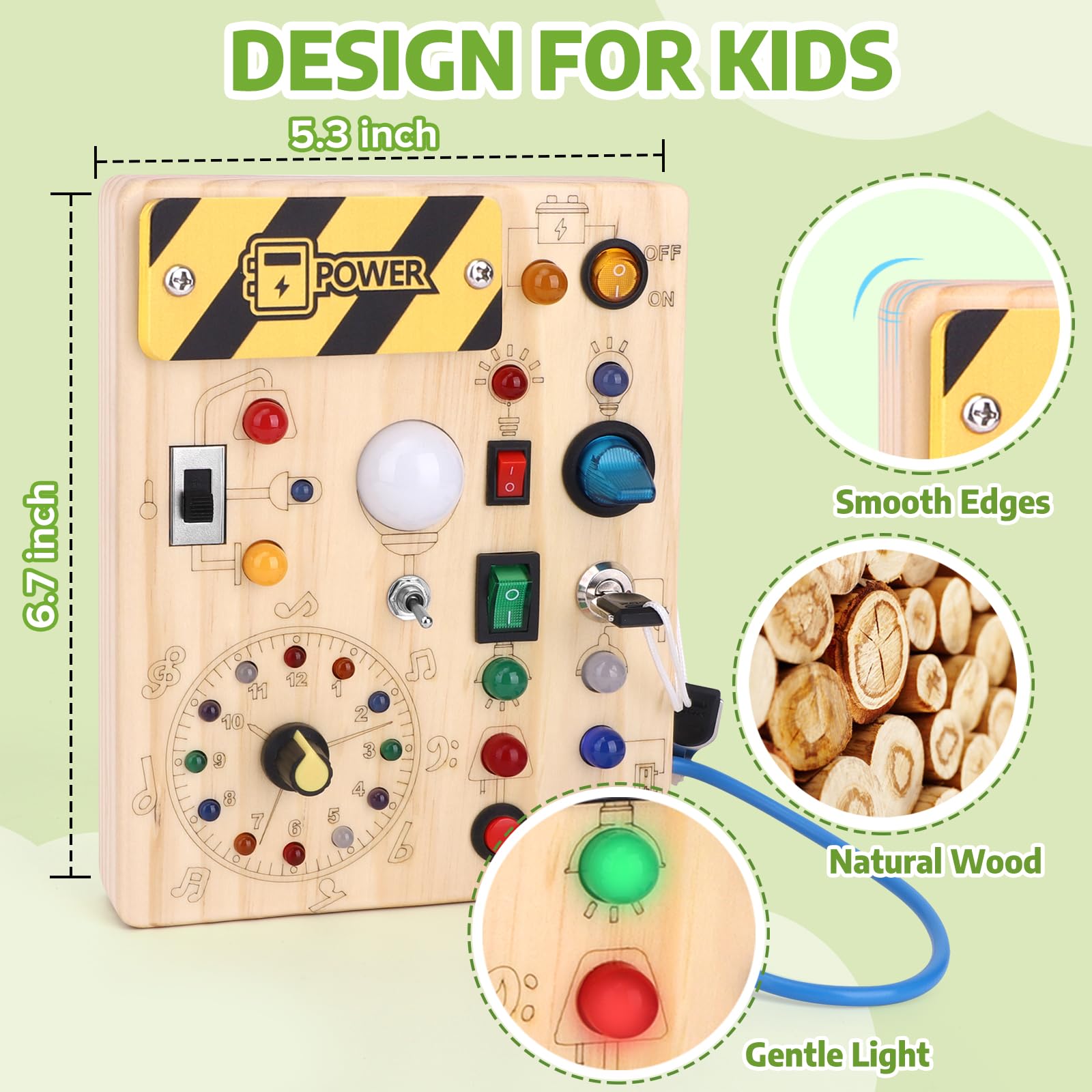 Montessori Busy Board for Toddlers 1-3 Years - Wooden Sensory Learning Toy with Preschool Activities - Perfect Christmas & Birthday Gift for Boys & Girls - Ideal for Home, Classroom & Travel Playtime