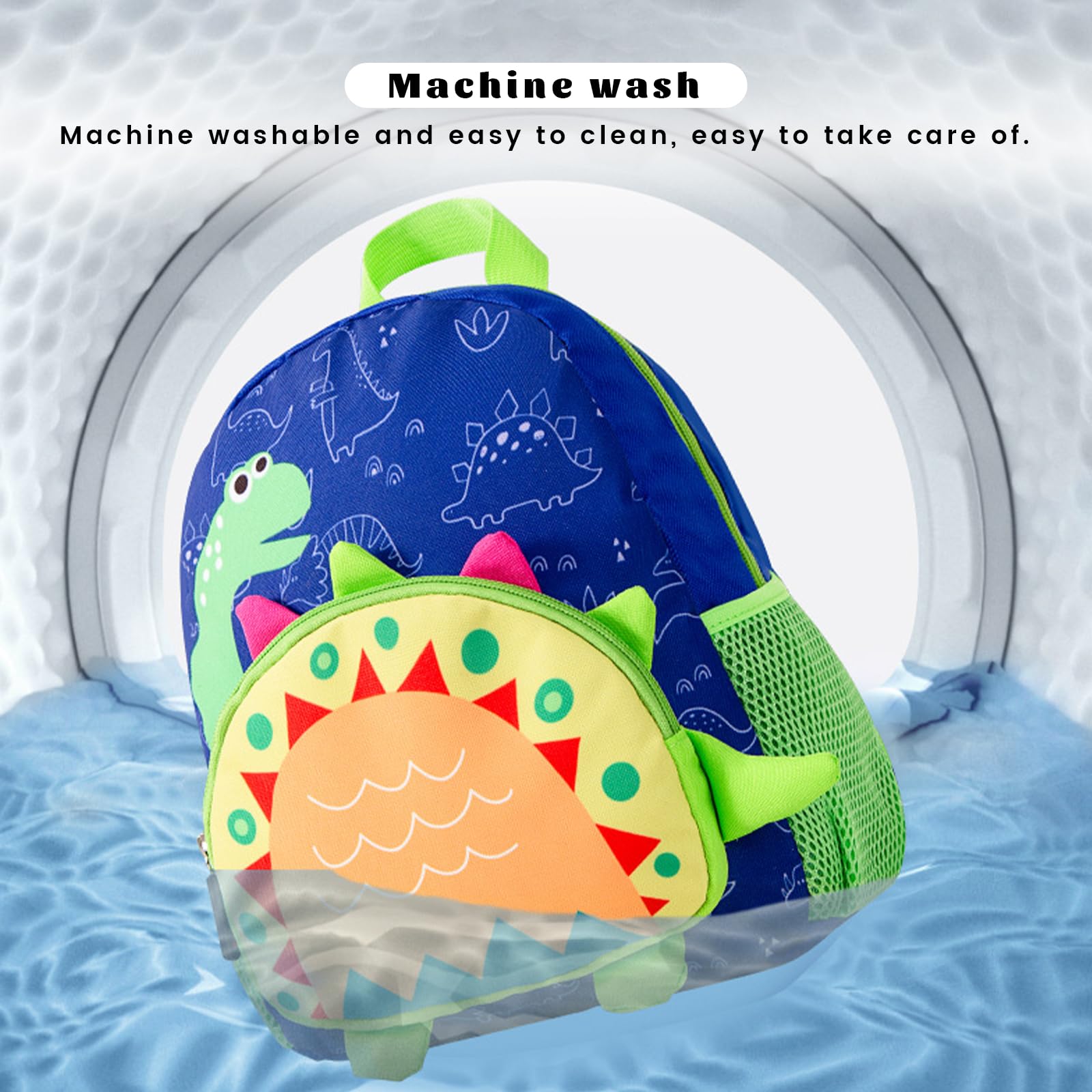 MyGreen Toddler Backpack for Boys 2-4 Years - Dinosaur Themed Mini School Backpack for Preschool, Kindergarten & Travel - Lightweight Baby Daycare Bag (Blue) - Perfect for School Supplies, Day Trips & Outdoor Adventures