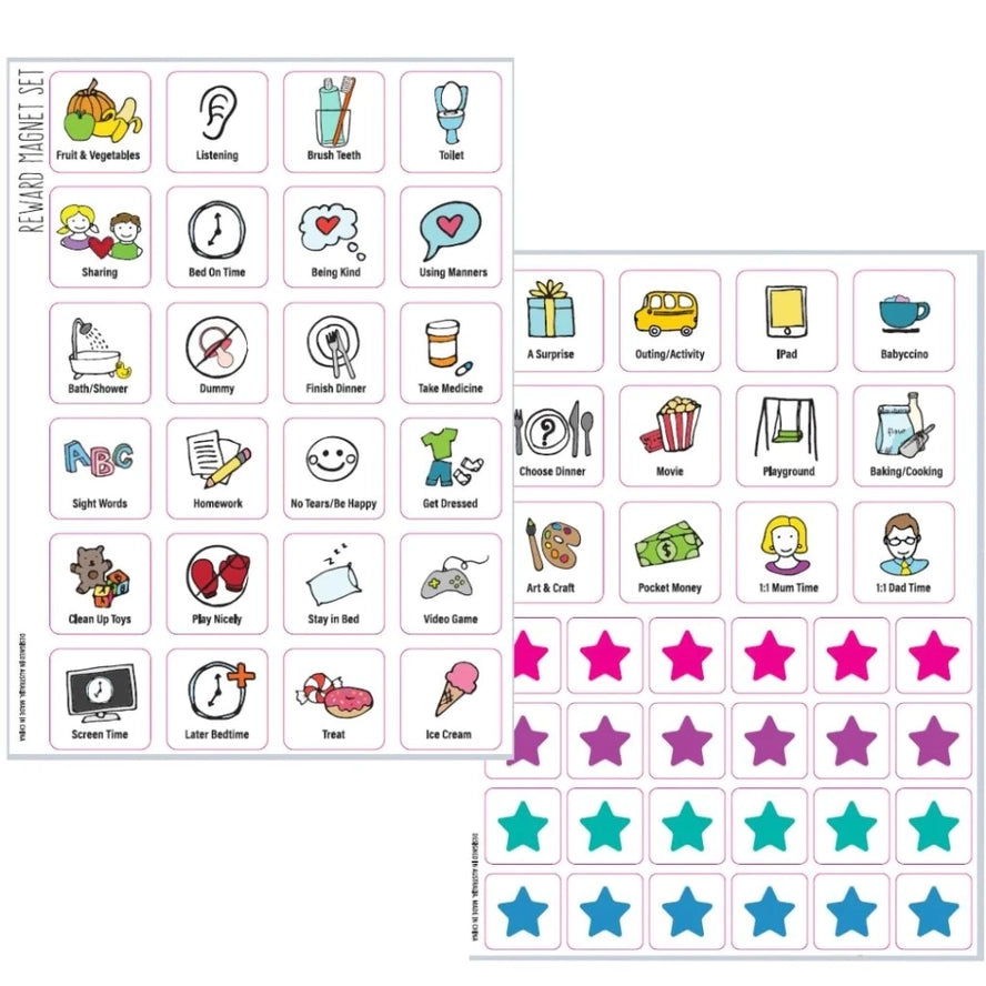 Preppd Kids Magnetic Reward Chart (A4) - Motivational Behavior Tracker for Children - Perfect for Home, Classroom & Homeschooling Use