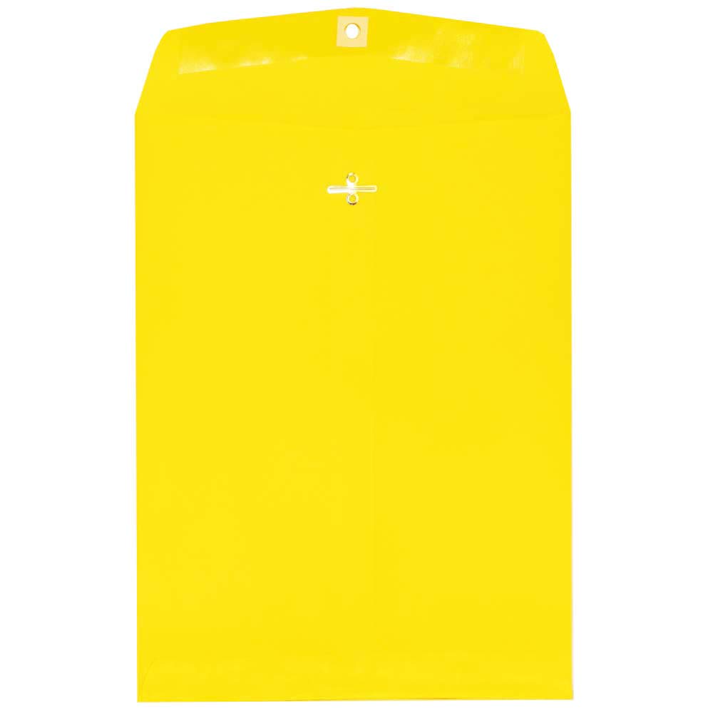 JAM PAPER 9 x 12 Inch Colored Envelopes with Secure Clasp Closure - 500 Pack Recycled Yellow Envelopes for Mailing, Invitations & Business Correspondence