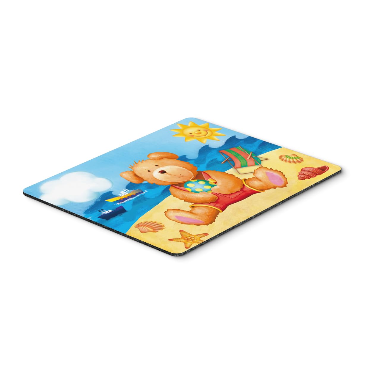 Teddy Bear on The Beach Mouse Pad - Large Washable Non-Slip Desk Mat for Home Office, Gaming & Computer Work | Perfect for Laptops, Hot Pads & Trivets | Cute Home Decor & Workspace Accessory