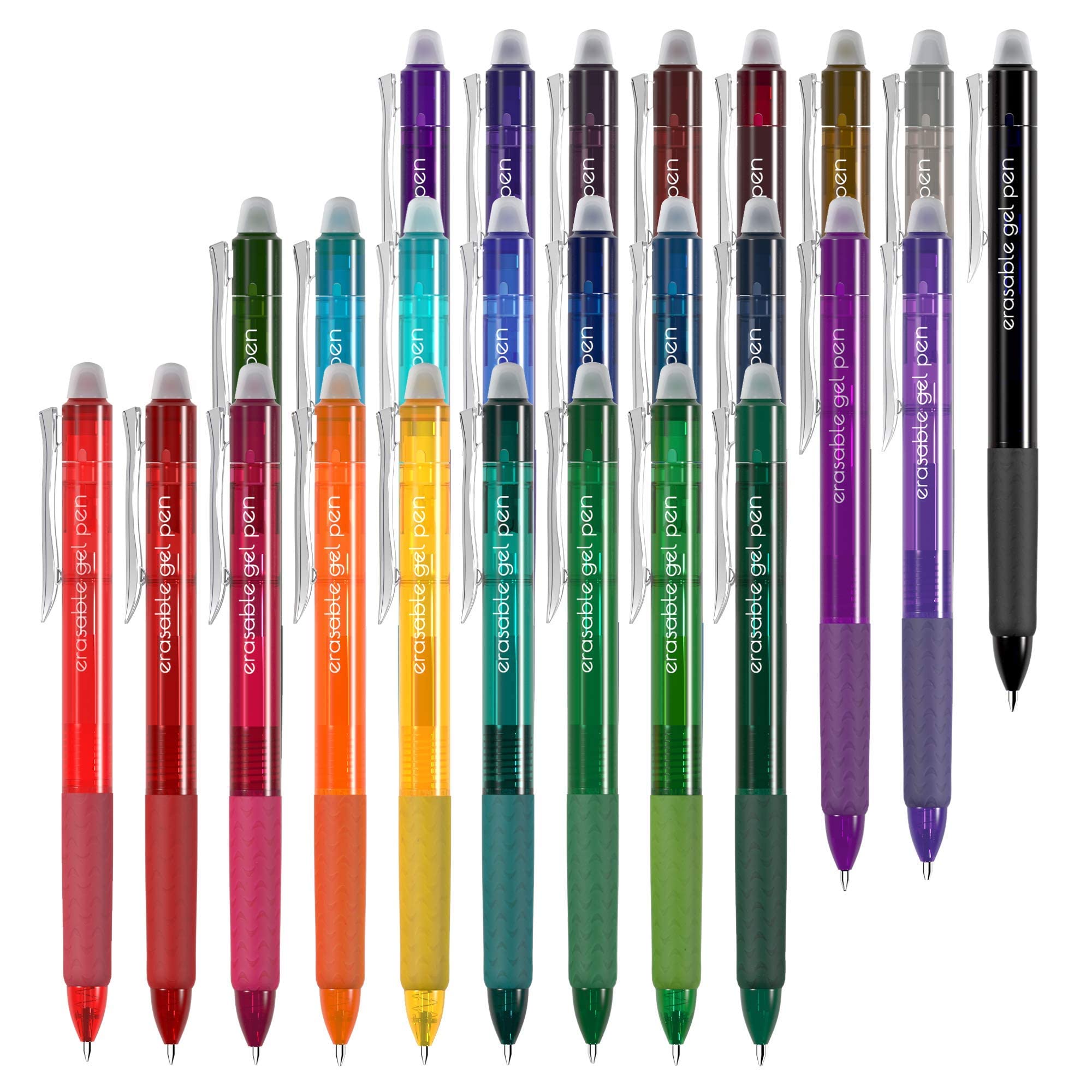 Vanstek 26 Colors Erasable Gel Pens with 26 Refills - Smooth Writing, No Smudge, Perfect for School, Office, Note Taking & Art Projects