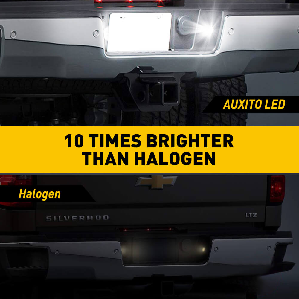 LED License Plate Light Assembly - Xenon White Tag Lamp for Chevrolet Silverado & GMC Sierra Trucks - Waterproof Replacement Bulbs for Night Driving & Enhanced Visibility