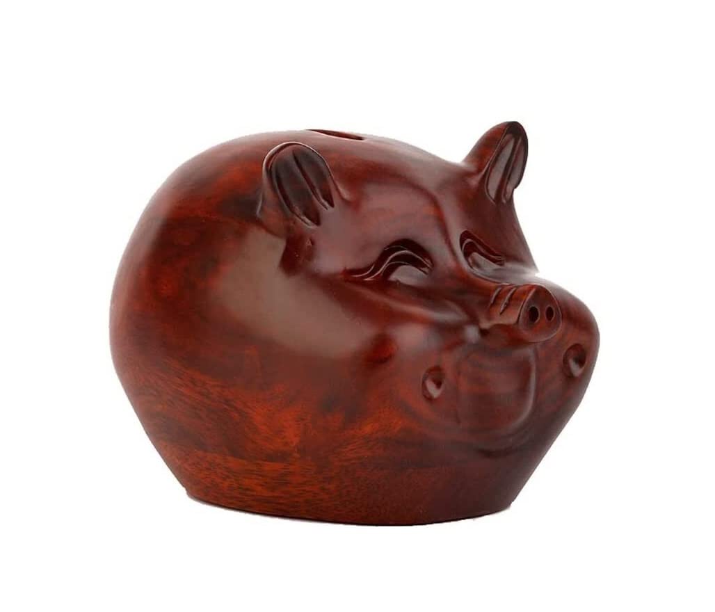 Wooden Piggy Bank Money Box - Small Size Coin Bank for Kids Savings, Unique Room Decor & Gift Idea | Perfect for Birthday Presents, Piggy Bank Collectors, and Home Office Decor
