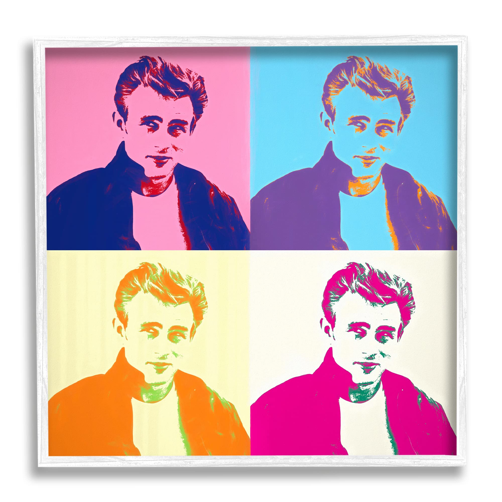 Stupell Industries Modern Pop Art Portrait Squares - Abstract Man Wall Decor by AbcArtAttack - Perfect for Living Room, Bedroom & Office Decor