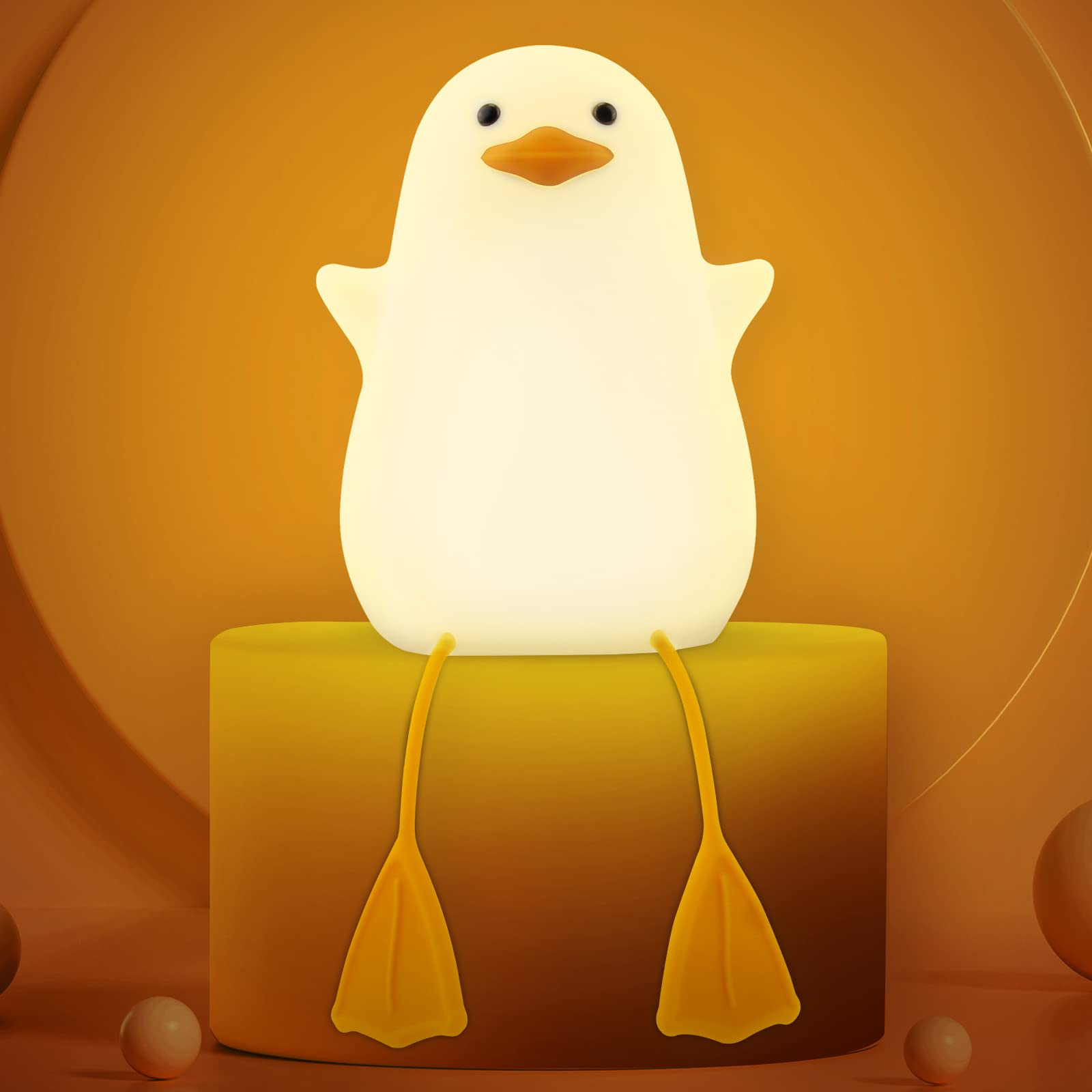 iKALULA Night Light for Kids - Adjustable Brightness & Timer, Rechargeable LED Baby Night Light, Silicone Seagull Design - Perfect Gift for Newborns, Christmas, Nursery, Bedroom, and Travel Use