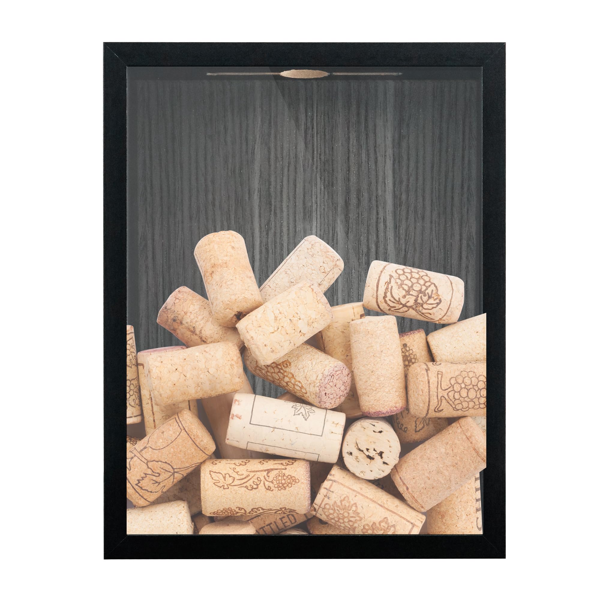 8x10 Wooden Shadow Box Frame with Real Glass - Top Loading Display Case for Wine Corks, Pins, Awards, Medals & Photos - Ready to Hang Home Decor for Office, Living Room & Bedroom Wall Display