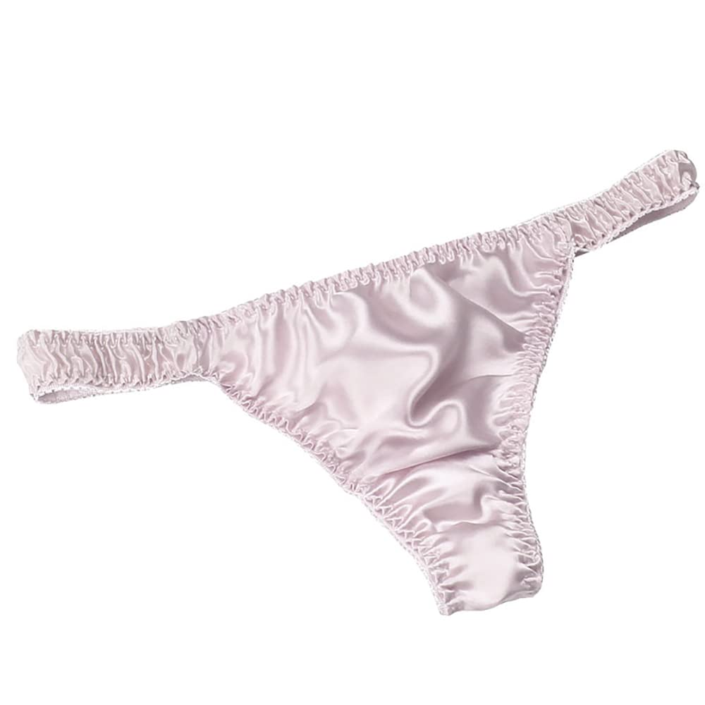 3 Pairs Women's Pure Silk String Bikini Panties - Soft Sexy Thong Underwear for Summer & Beach - Healthy Breathable Comfort - Sizes S-XL - Perfect for Vacation, Pool Party & Romantic Getaways