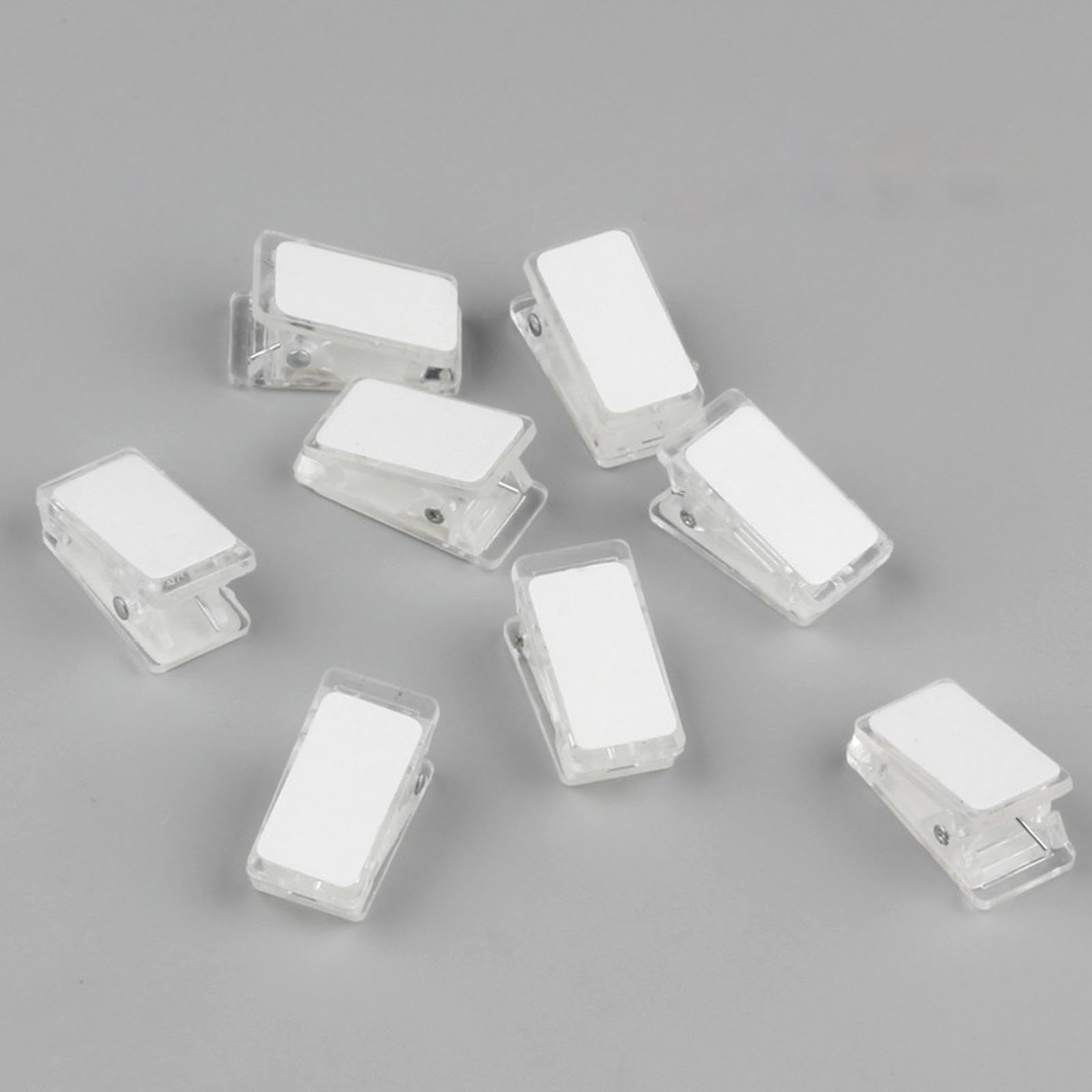 UGPLM 100x Clear Photo Hanging Clips - Transparent Spring Clips for Photos, Cards & Paper - Double Sided Adhesive Mini Clips for Home, Office & Classroom Decor