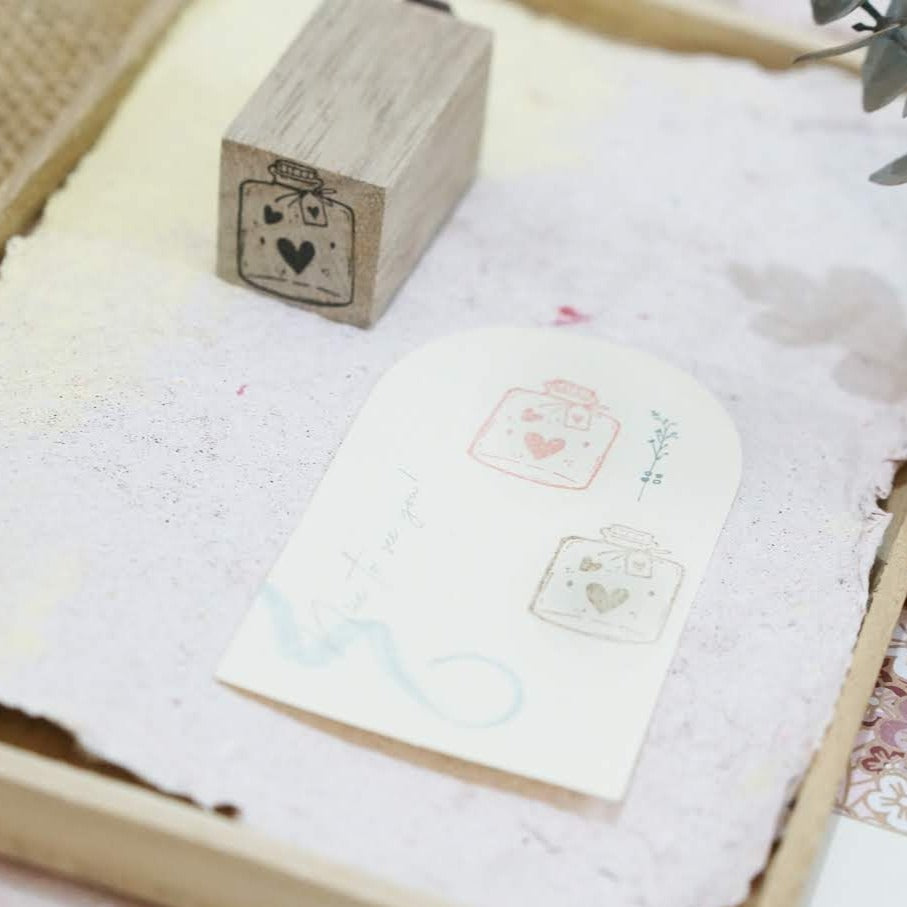 Black Milk Project Love Stamp Mini Jar - Cute Miniature Jar for DIY Crafts, Scrapbooking, and Gift Packaging - Perfect for Wedding Favors, Party Decor, and Home Decoration
