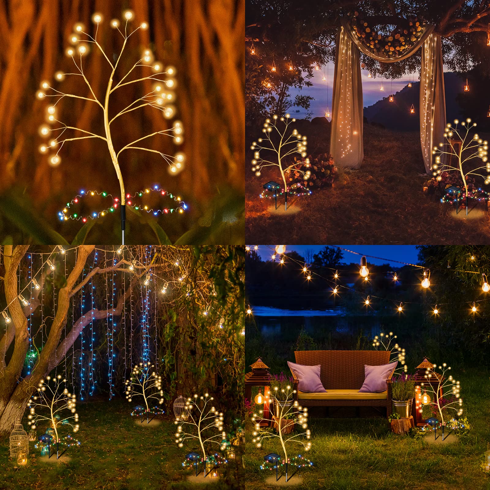 Upgraded Solar Garden Lights Outdoor Waterproof - Solar Powered Pathway Lights for Yard, Patio, Lawn & Garden Decor | Perfect for Landscape Lighting, Walkway Illumination & Backyard Ambience