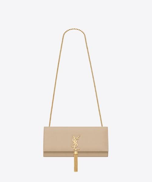 Saint Laurent Kate Medium Leather Crossbody Bag with Tassel - Smooth Powder Pink for Women | Perfect for Date Night, Parties & Evening Events
