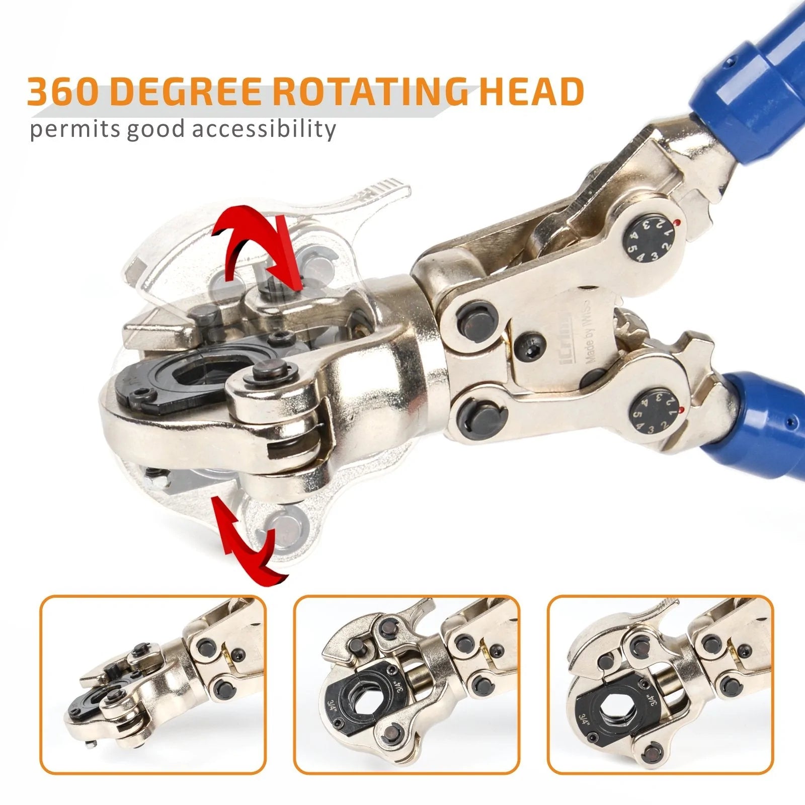 Professional Copper Pipe Press Tool Kit with 15/18/22/28mm V-Type Jaws - Perfect for Plumbing, HVAC & DIY Pipe Fitting Projects