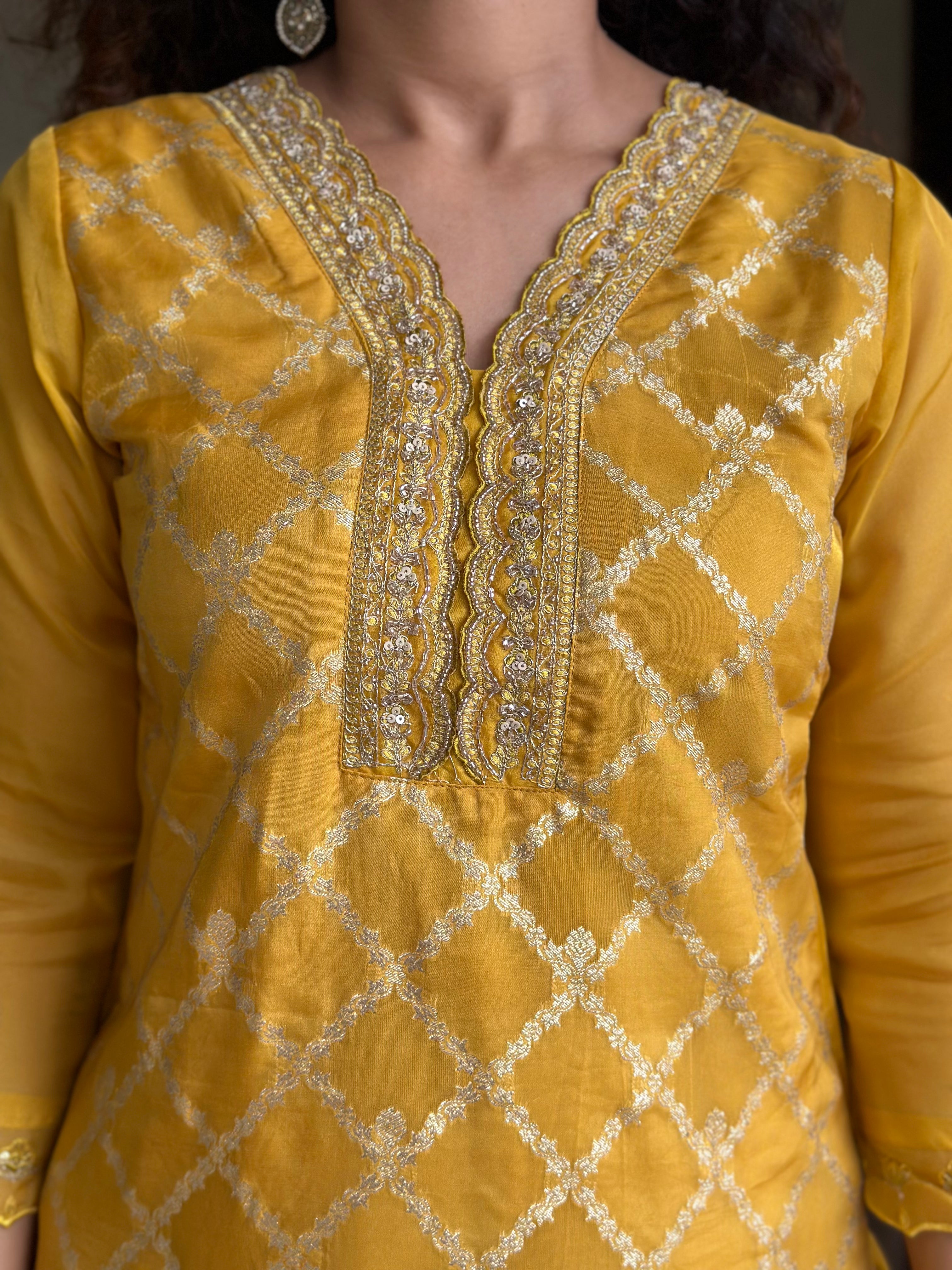 Stylish Bright Yellow Kurta Suit Set for Women | Traditional Indian Ethnic Outfit | Perfect for Festivals, Weddings & Special Occasions