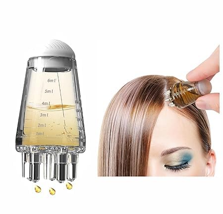 ENCHANTMENT ARAA PAVA Hair Oil Applicator Bottle with Scalp Massager Comb - Hair Growth Treatment & Nourishing Oil Dispenser for Healthy Hair - Perfect for Home Hair Care & Salon Use