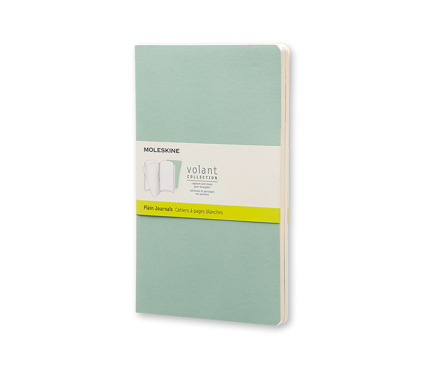 Premium Moleskine Volant Plain Notebook Set of 2 - Slim Pocket Journal for Writing, Sketching & Note Taking - Perfect for Students, Artists & Professionals On-The-Go