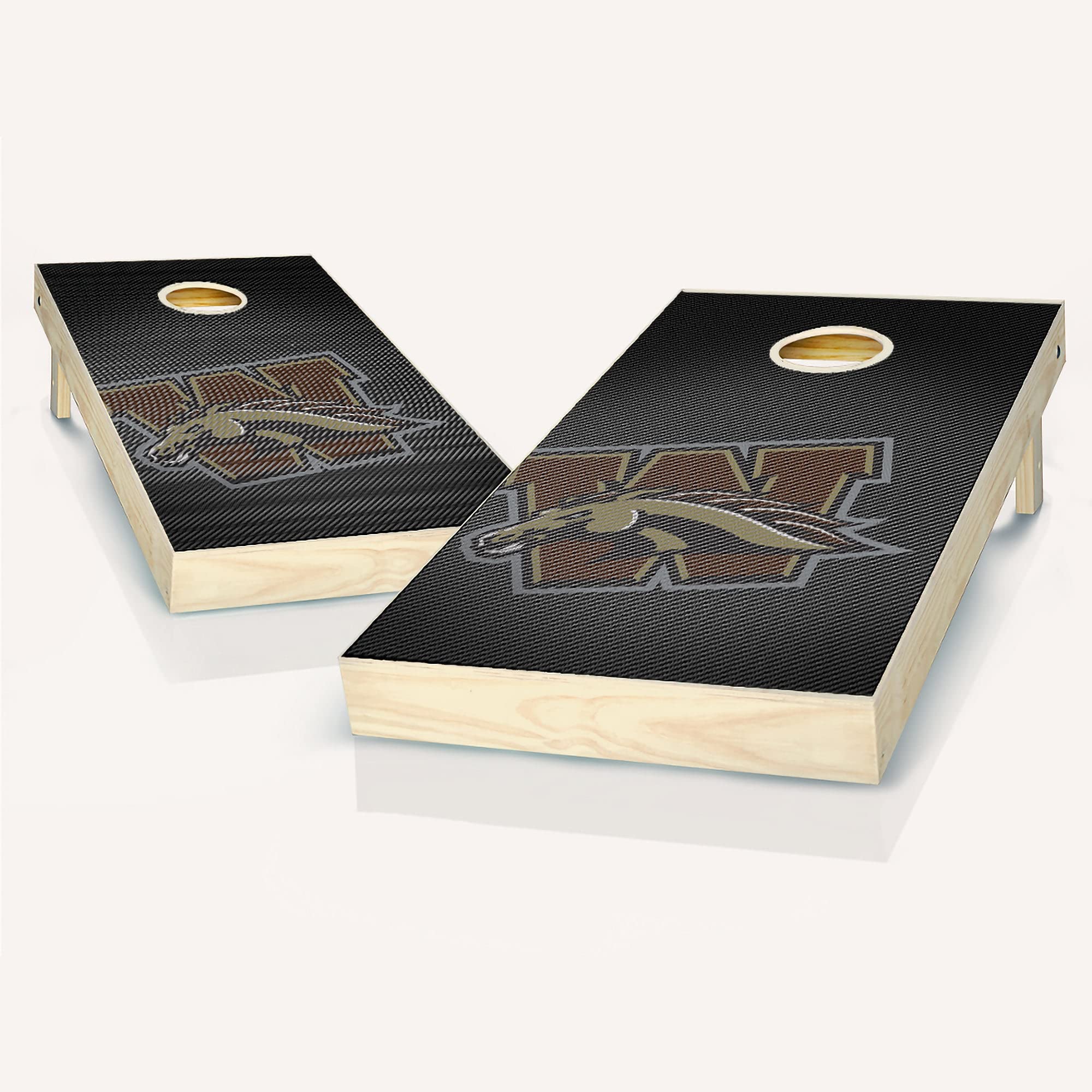 Premium Western Michigan Slanted Cornhole Game Set - 2 Wooden Boards & 8 Bean Bags for Outdoor Tailgating, Backyard Parties & College Game Day Fun